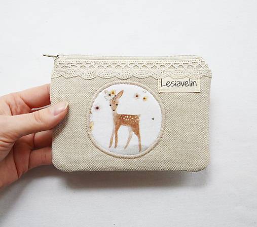 Peňaženky - Peňaženka/dokladovka - Srnka (+zadný zips) - 18183206_