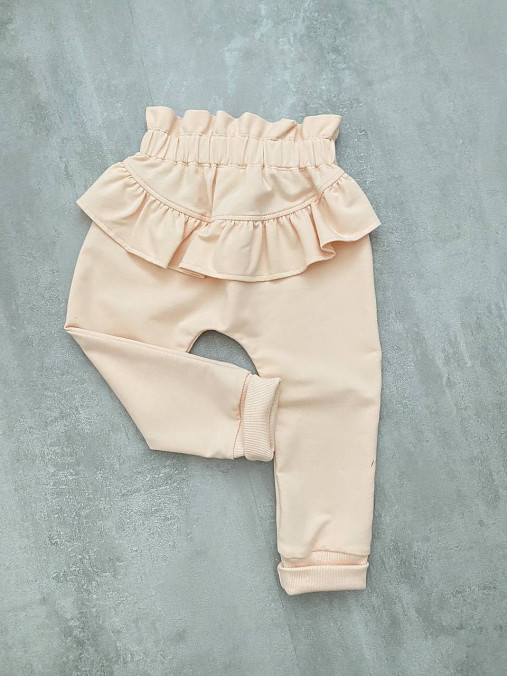 Detské oblečenie - Gaťurky s volánom 92 marhuľkové - 18183141_