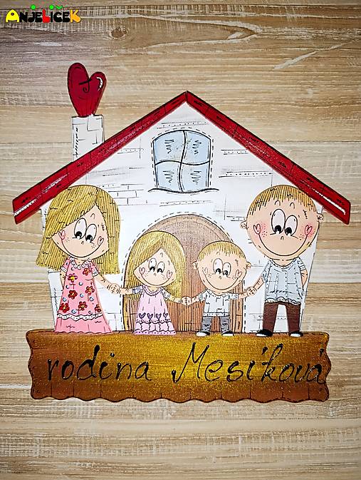 Tabuľky - Menovka na dvere - domček - 18183757_