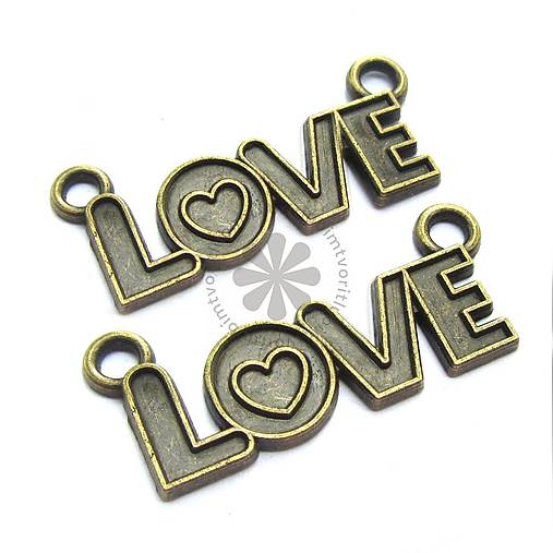 Komponenty - (0869) Spojovník LOVE, 33x14 mm - 10 ks - 18183102_