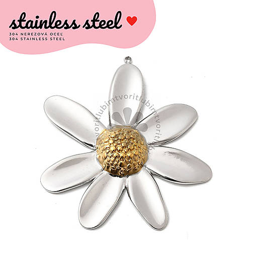 Komponenty - (7235) Prívesok Kvet, 52x47 mm - 1 ks - 18183278_