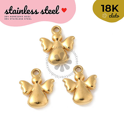 Komponenty - (7237) Prívesok Anjel, 13x10 mm - 1 ks - 18183286_