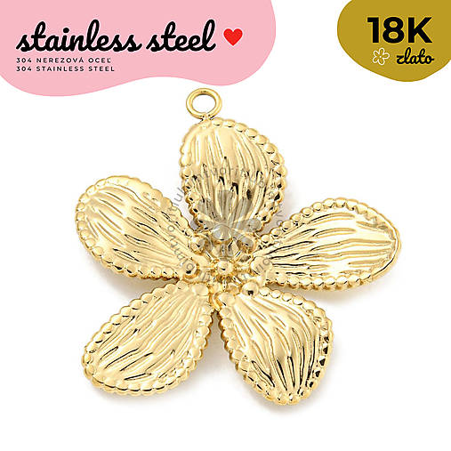 Komponenty - (7252) Prívesok Kvet, 28x27 mm - 1 ks - 18183331_