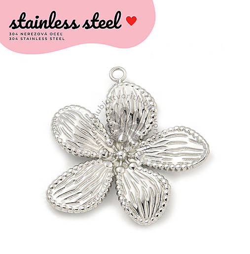 Komponenty - (7254) Prívesok Kvet, 28x27 mm - 1 ks - 18183336_