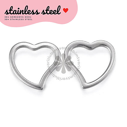 Komponenty - (7260) Spojovník/prívesok Srdce, 15 mm - 1 ks - 18183359_