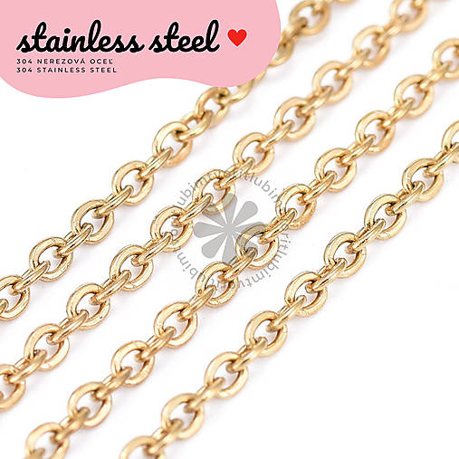 Komponenty - (7261) Retiazka z 304 nerezovej ocele - 1 meter - 18183375_