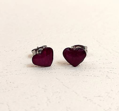 Náušnice - Srdiečka z ruže - N1007 - 18183842_