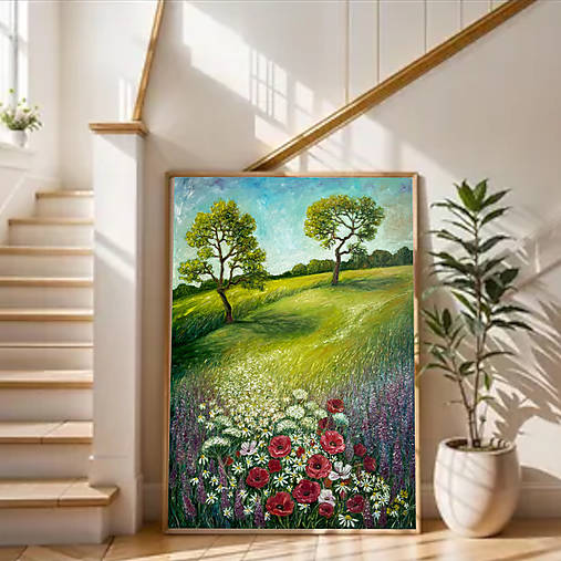 Obrazy - Lúka s makmi-olej 70x50 - 18181908_