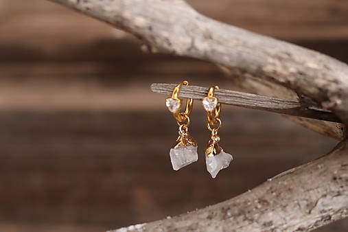 Náušnice kruhy surový krištáľ