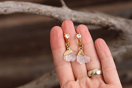 Náušnice kruhy surový krištáľ