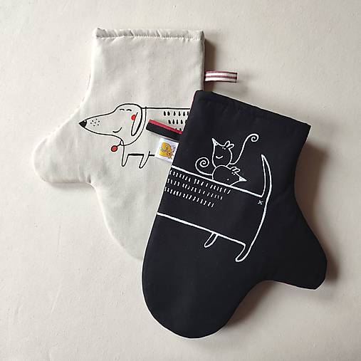 Úžitkový textil - WHITE&BLACK - chňapky  - chňapky - 18185474_