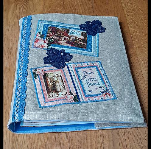 Papiernictvo - Vintage zápisník - modrý - 18185294_