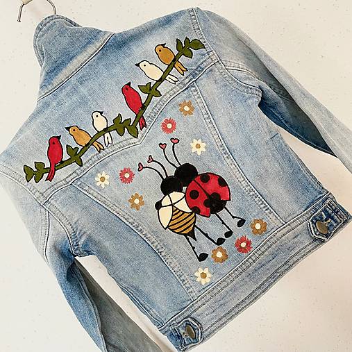 Detské oblečenie - Detská Bunda riflová Kamarátky - 18184768_