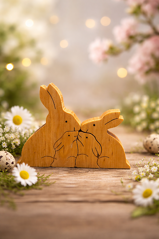 Dekorácie - Veľkonočná rodinka zajačikov 4 členná - 18185808_