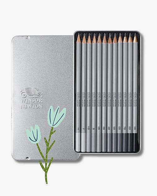 Winsor & Newton - Grafitové ceruzky Soft - sada 12 ks