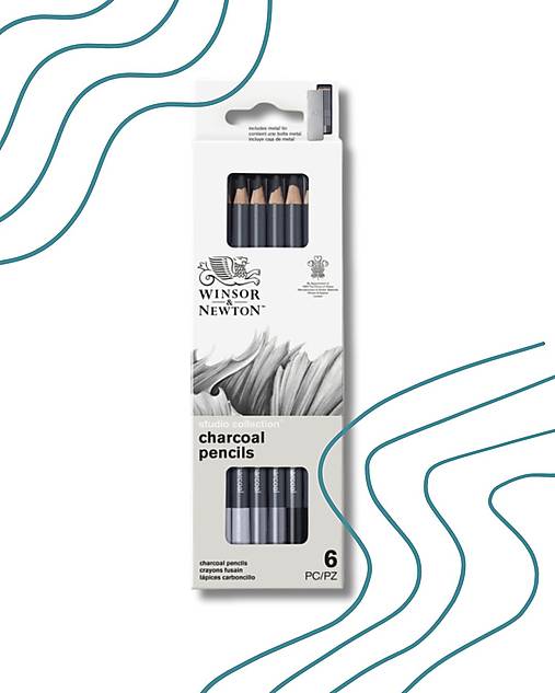Winsor & Newton - Uhlík v ceruzke - sada 6 ks