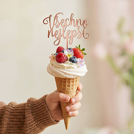 Dekorácie - VŠETKO NAJLEPŠIE / mini zápich - 18186401_