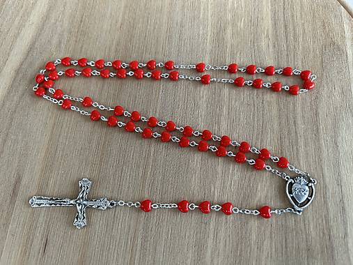 Náhrdelníky - ruženec s menom a dátumom narodenia (Červená) - 18186447_