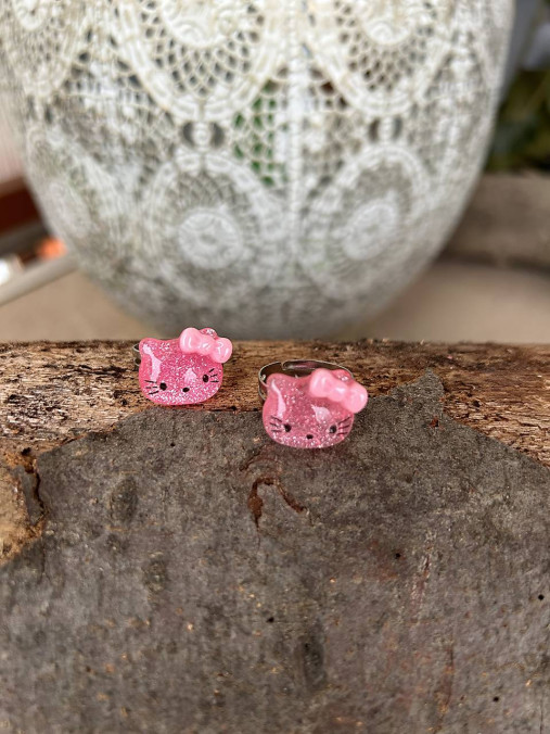 Prstene - detský prsteň (prsteň cica Kitty) - 18186497_