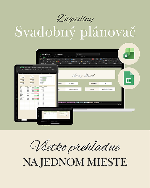 Papiernictvo - Digitálny Svadobný Plánovač v EXCELI & GOOGLE SHEETS - 18186476_