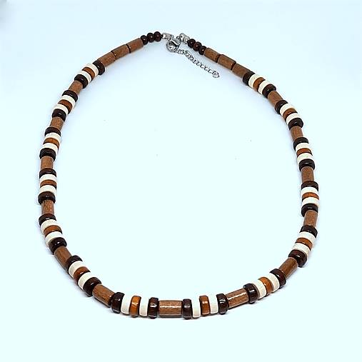 Pánsky náhrdelník z drevených korálok