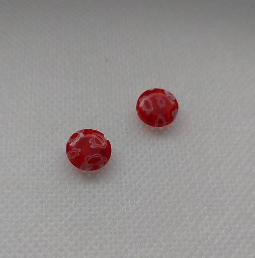 Korálky - Millefiori placka 10mm  (Červená) - 18188584_