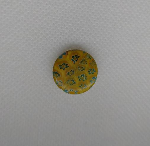 Korálky - Millefiori placka 18mm  (Žltá) - 18188686_
