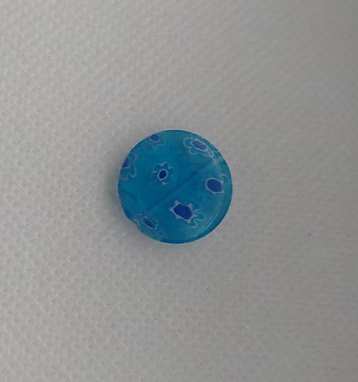 Korálky - Millefiori placka 18mm  (Modrá) - 18188692_