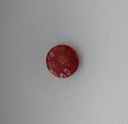Korálky - Millefiori placka 18mm  (Červená tmavá) - 18188700_