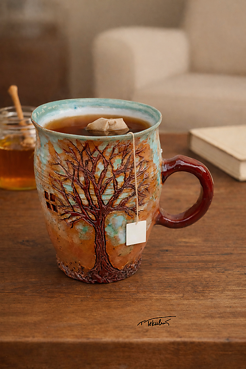 Nádoby - Hrnček "Strom v našej záhrade" - 18188907_