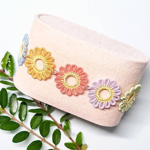 Náramky - Makramé náramok „Kvety slnka II“ - 18188825_