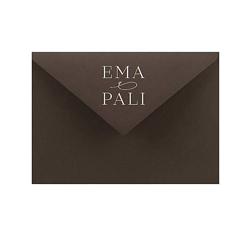 Papiernictvo - Obálka s bielou potlačou cacao tmavo hnedá 115g C6 - 18190459_