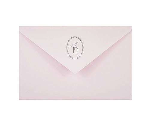 Papiernictvo - Obálka monogram bledoružová C6 - 18190526_