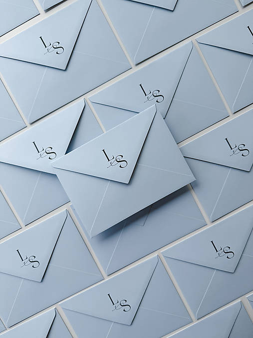 Papiernictvo - Obálka iniciály pastelová modrá C6 - 18190530_