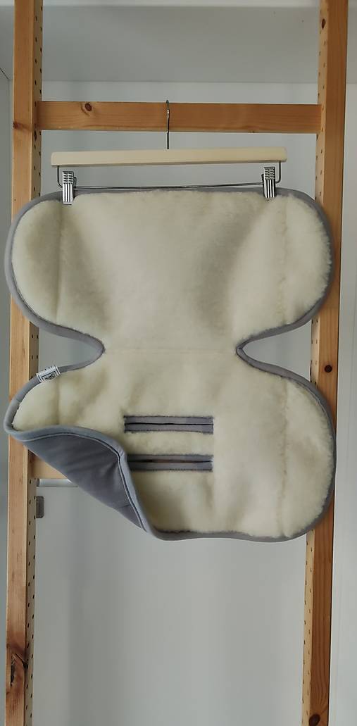 Detský textil - Zmenšujúca vložka XL Vlnienka proti poteniu do autosedačky Cybex Sirona T 100% Merino top super wash 100% ľan šedý - 18190606_