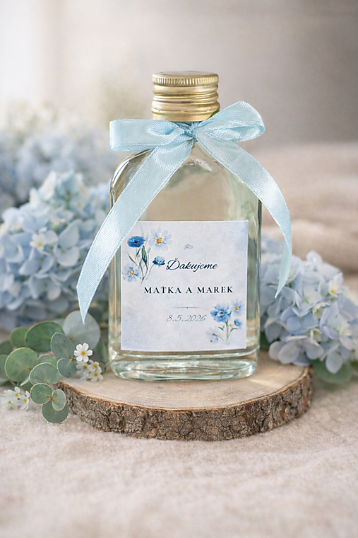 Darčeky pre svadobčanov - Svadobné fľaštičky Ploskačky - 18190682_