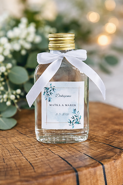 Darčeky pre svadobčanov - Svadobné fľaštičky Ploskačky - 18190925_