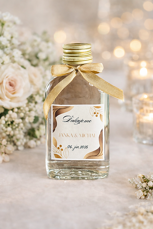 Darčeky pre svadobčanov - Svadobné fľaštičky Ploskačky - 18190943_