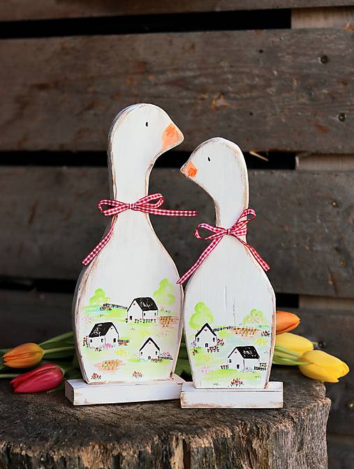 Drevené húsky s krajinkou