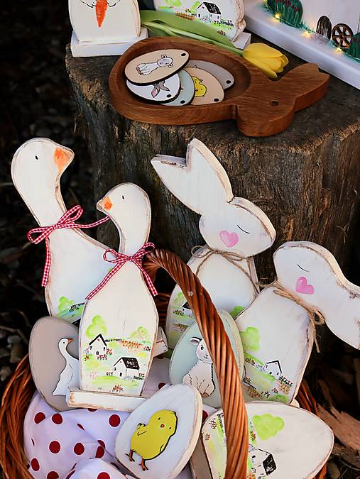 Drevené húsky s krajinkou