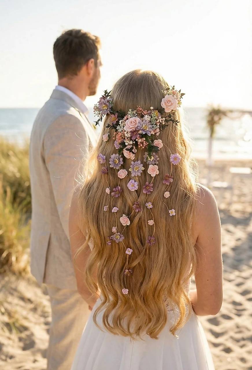 Kvetinová aplikácia so závojom "zatancuj si so mnou"