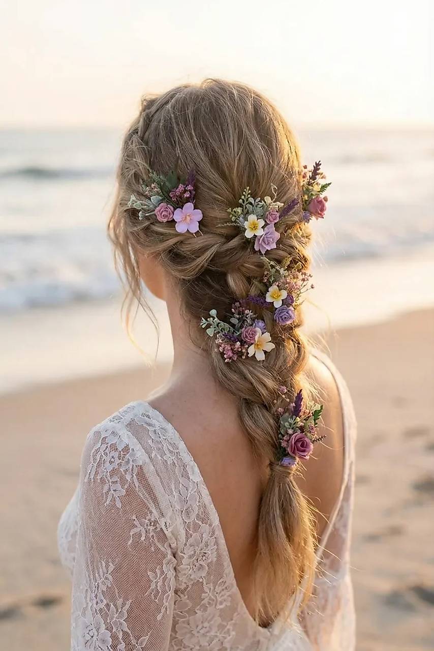 Kvetinové vlásenky "večer padá na lúku"