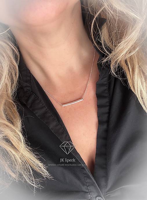 Strieborná retiazka so striebornou trubičkou