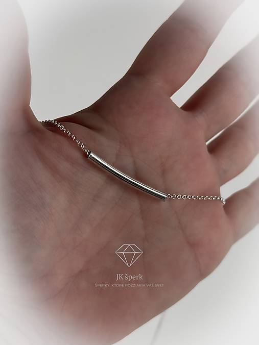 Strieborná retiazka so striebornou trubičkou