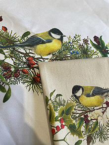 Úžitkový textil - Záloha za vtáčikový obrus s vankúšmi na mieru - 18190581_