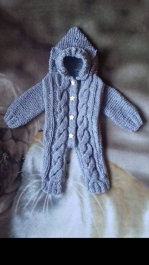 Overaly - Ručne štrikovaný šedý overal. - 18191165_