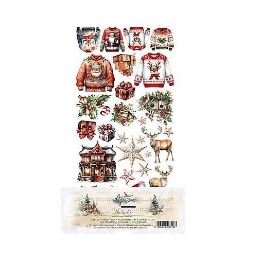 Papier - Scrapbook papier doplnkový 6x12 Ho ho ho - 18194627_