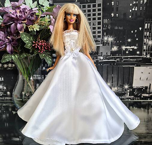 Princeznovské svadobné šaty pre Barbie