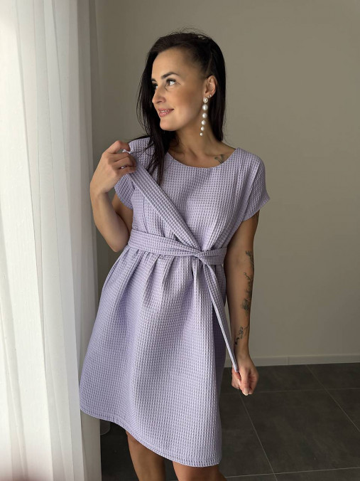Šaty - Bavlnené šaty "Waffle" - lila - 18192453_