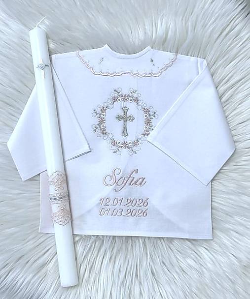 Detské oblečenie - výšivka-ružovo strieborná - 18192462_